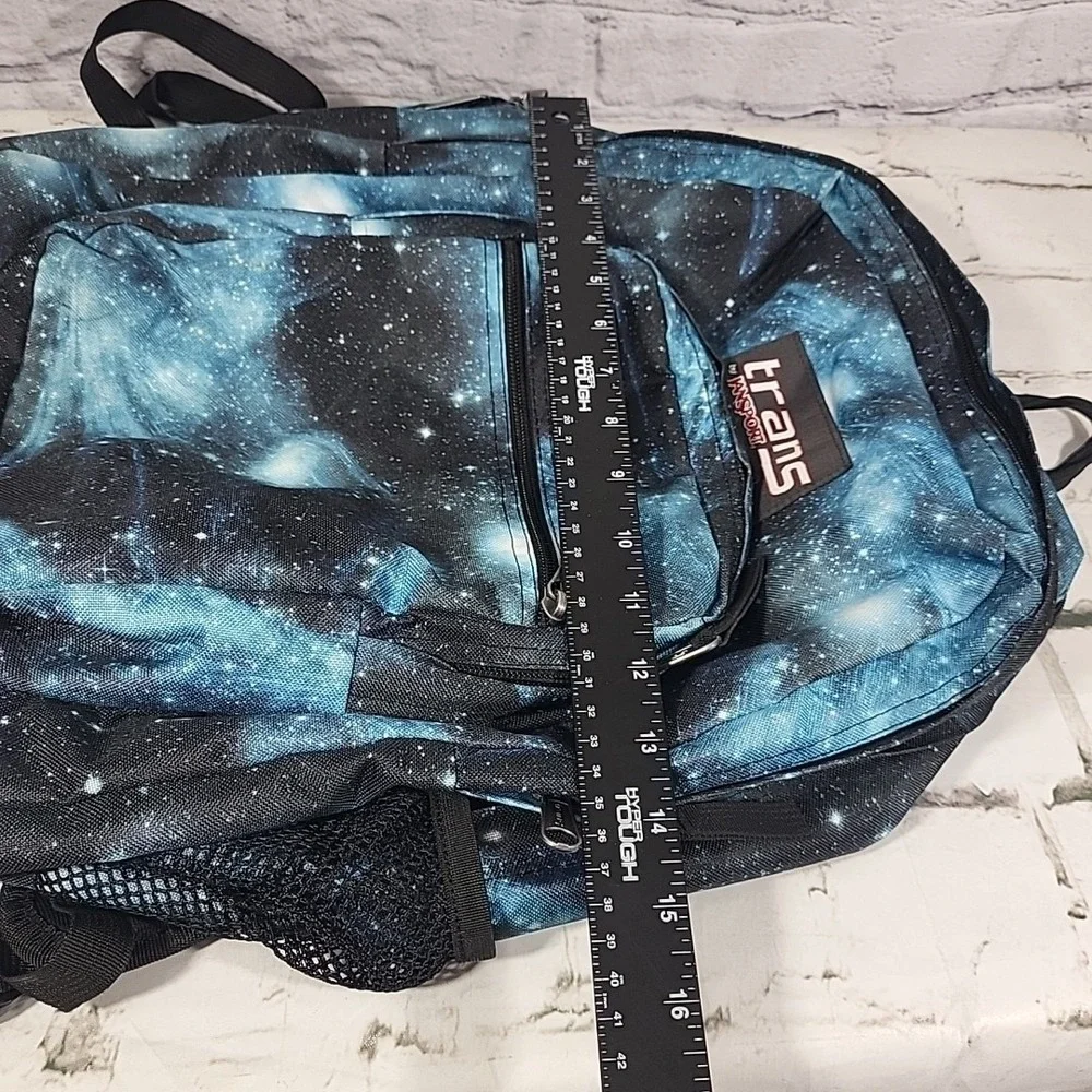 Jansport Trans Galaxy‎ Cosmic Backpack Large Blue Dual Pocket Laptop Book Bag